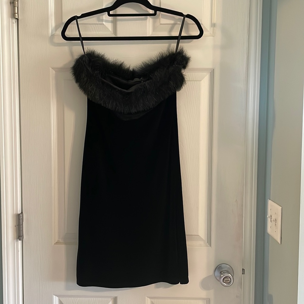 Black strapless dress